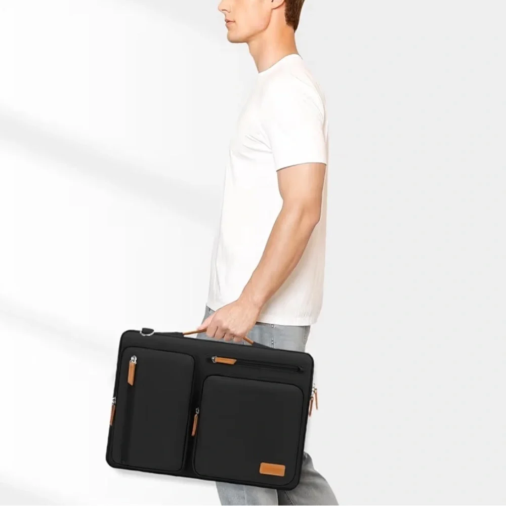 MOSISO 360 Protective Laptop Shoulder Bag Black